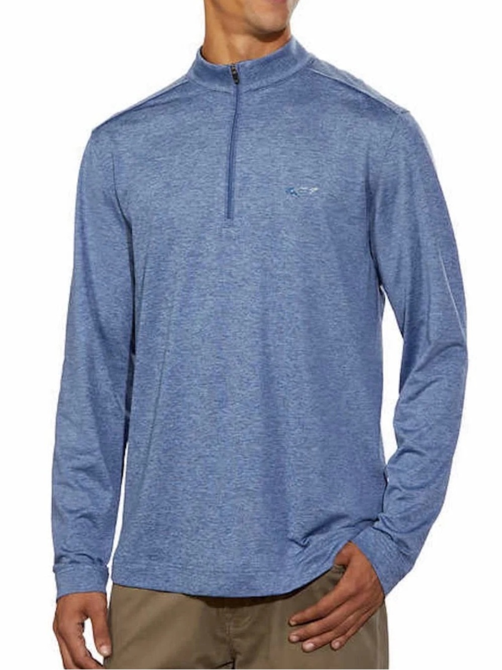 Greg Norman Heathered Blue Fleece Lined Quarter-Zip Pullover Men’s Large